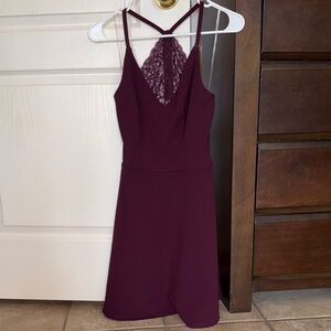 Elegant Purple Lace-Back Dress